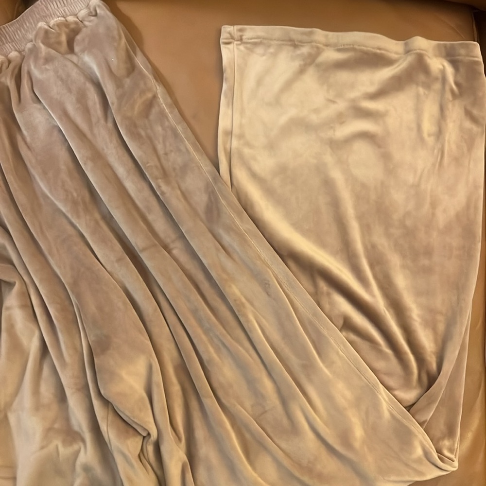 Skims Velour Wide-leg Track/Loungewear Pants in Sienna Brown Size Large - Picture 4 of 7